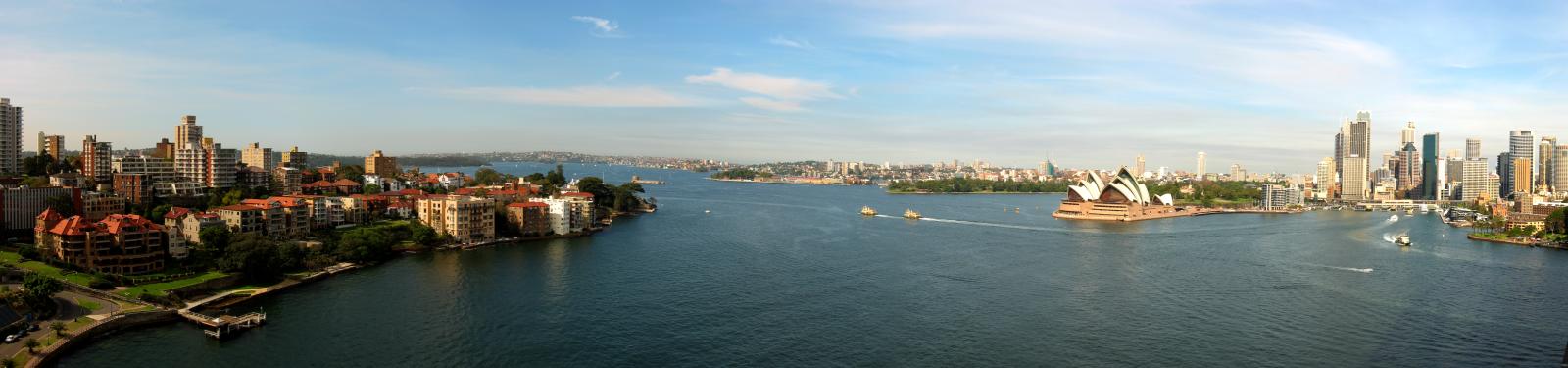 Sydney Harbour (panorama east from bridge)