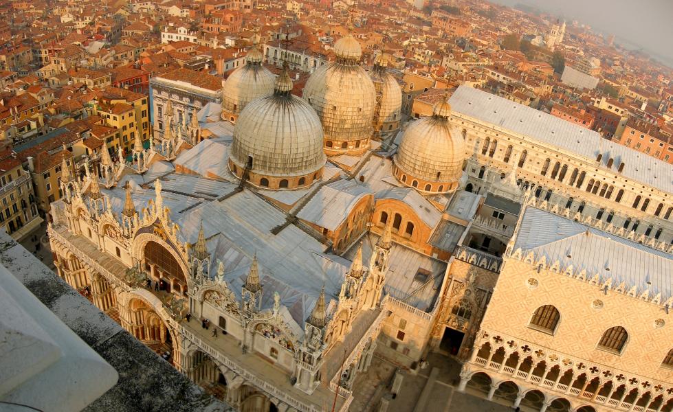 St Mark's Basilica from above (panorama)